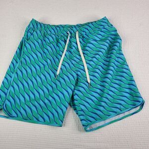 Fair Harbor Men’s Mastos Anchor Shorts Green SeaBay Swim Trunks Size L